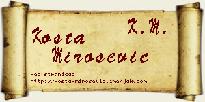 Kosta Mirošević vizit kartica